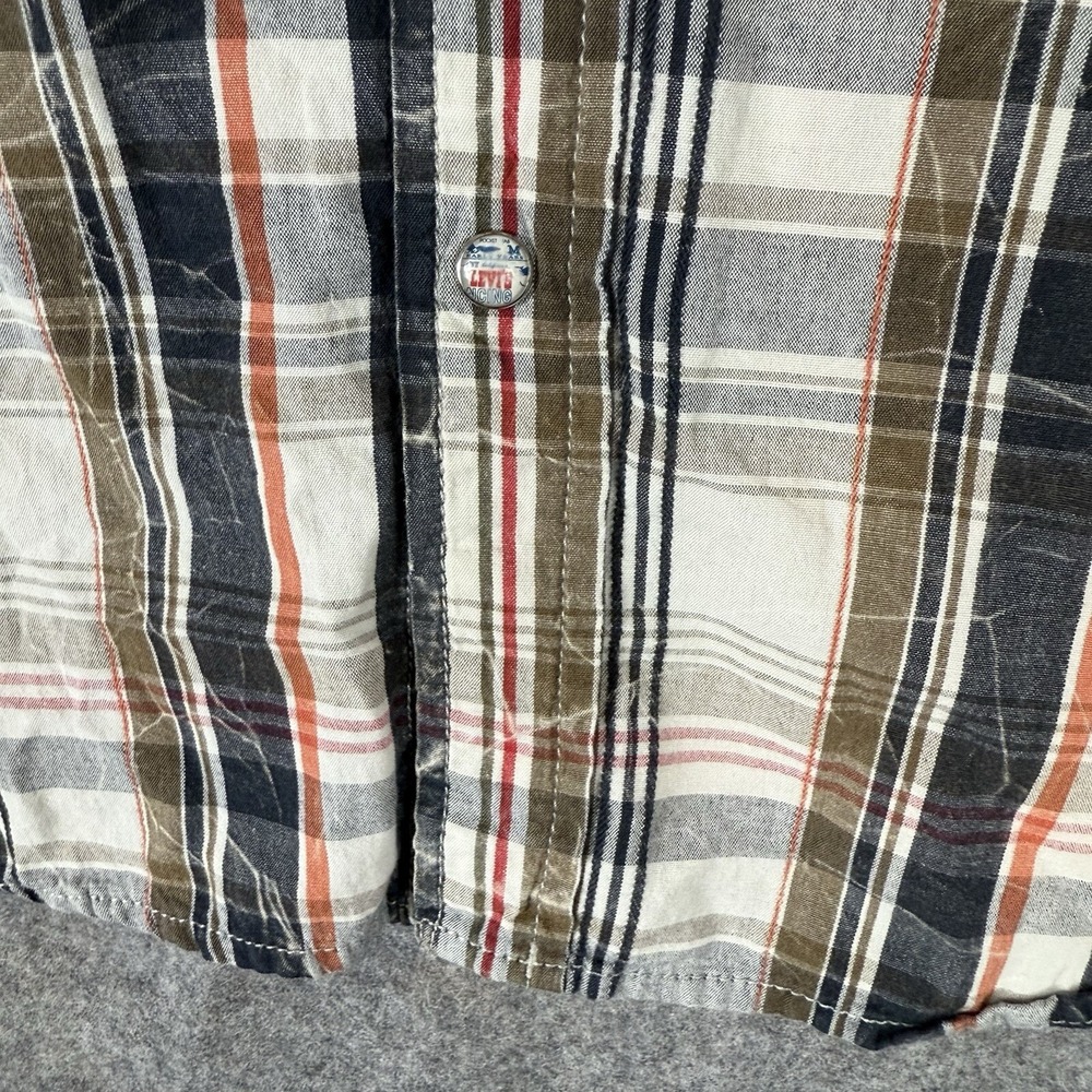 Levis Shirt Mens XL Multicolor Plaid Pearl Snap Outdoors Pockets Western - Picture 7 of 11